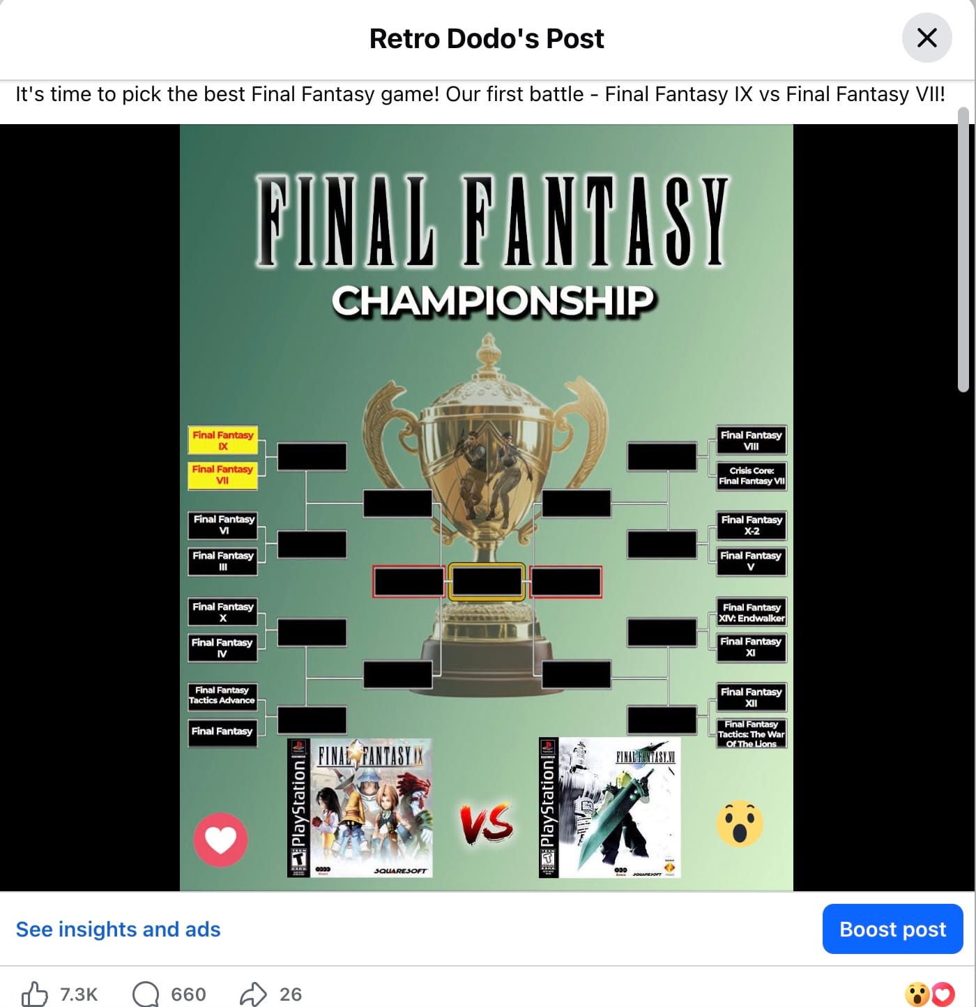 Screenshot from Retro Dodo's Facebook page