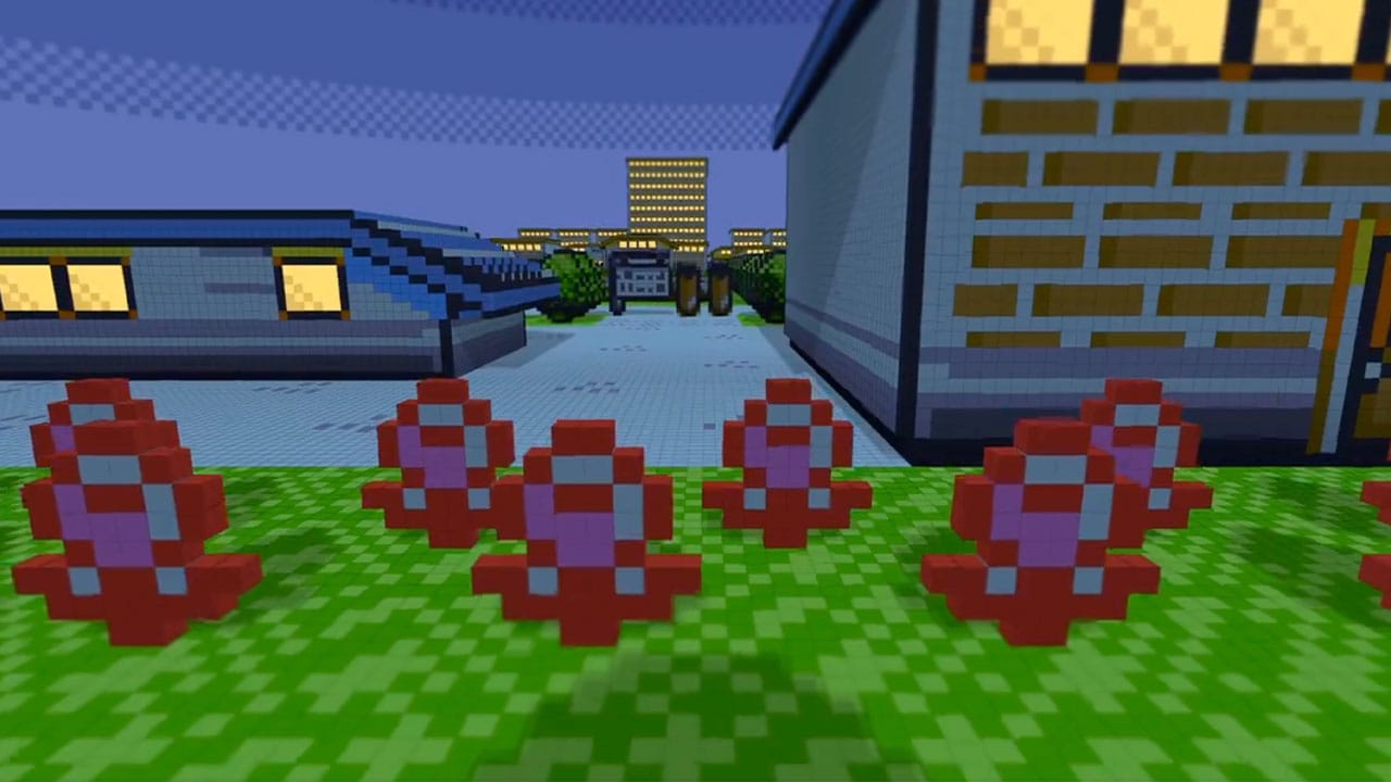 First person view looking at flowers