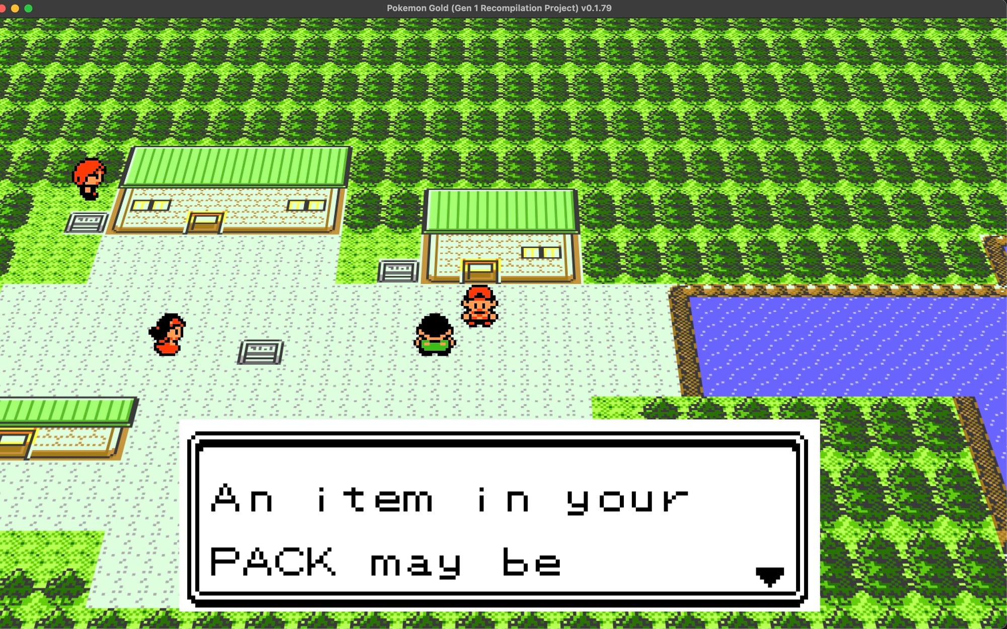 Pokemon gold on Sebs mac - first moments