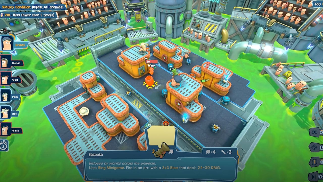 A worms battlefield in Galactic Gauntlet