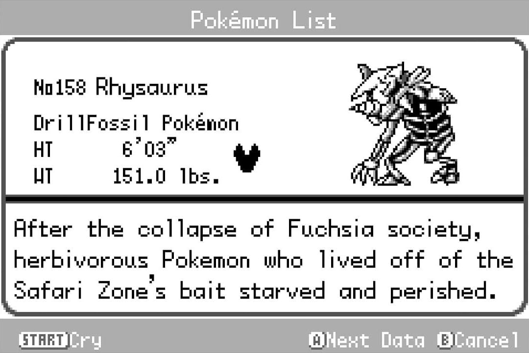 Rhysaurus Pokédex entry