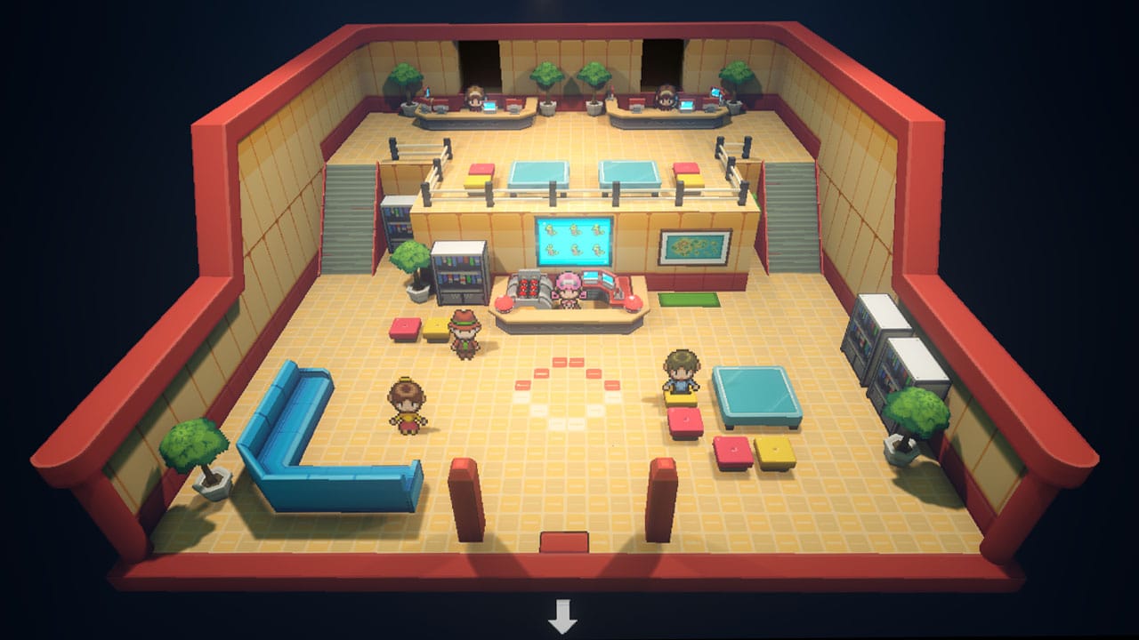 Inside a Pokémon Center built with UE5