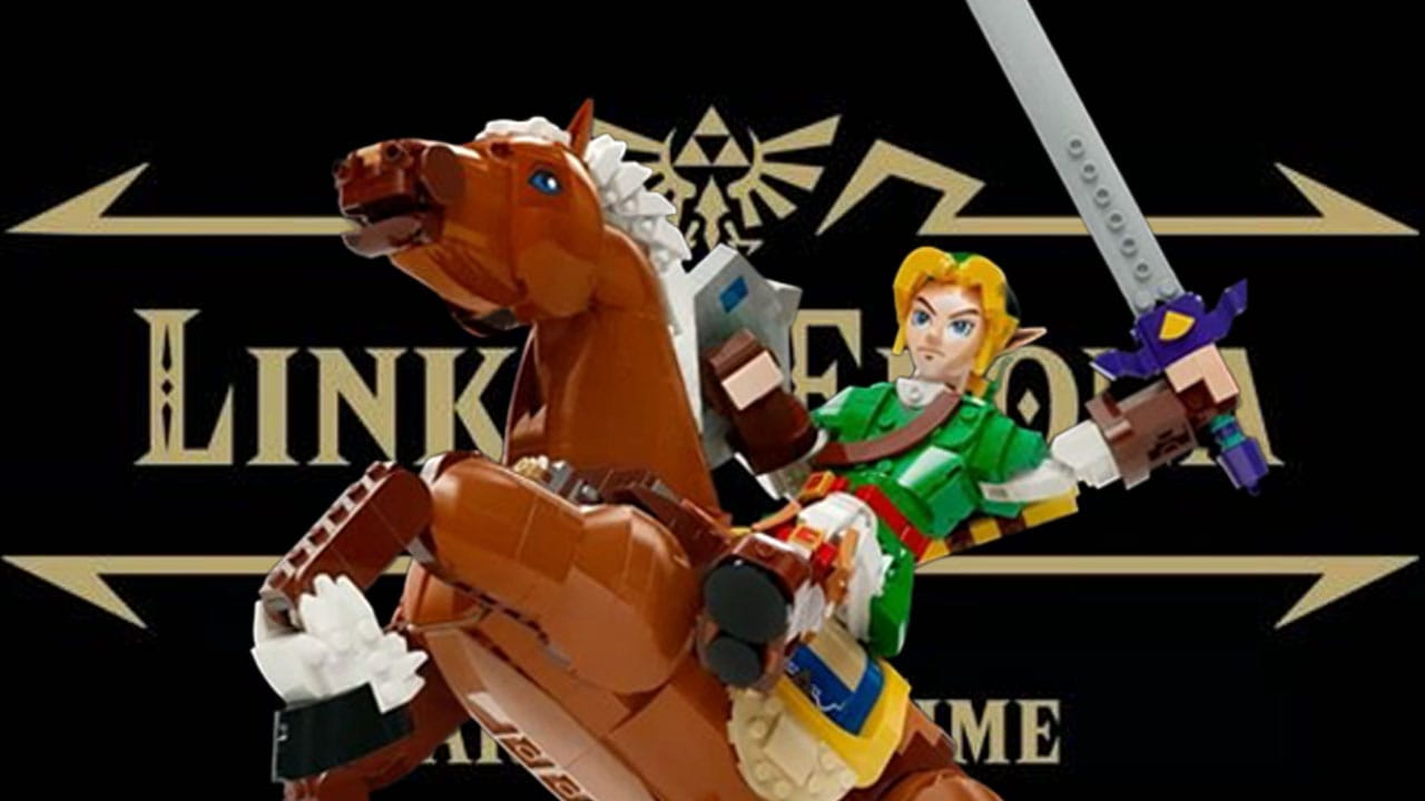 Close up of Link and Epona LEGO set