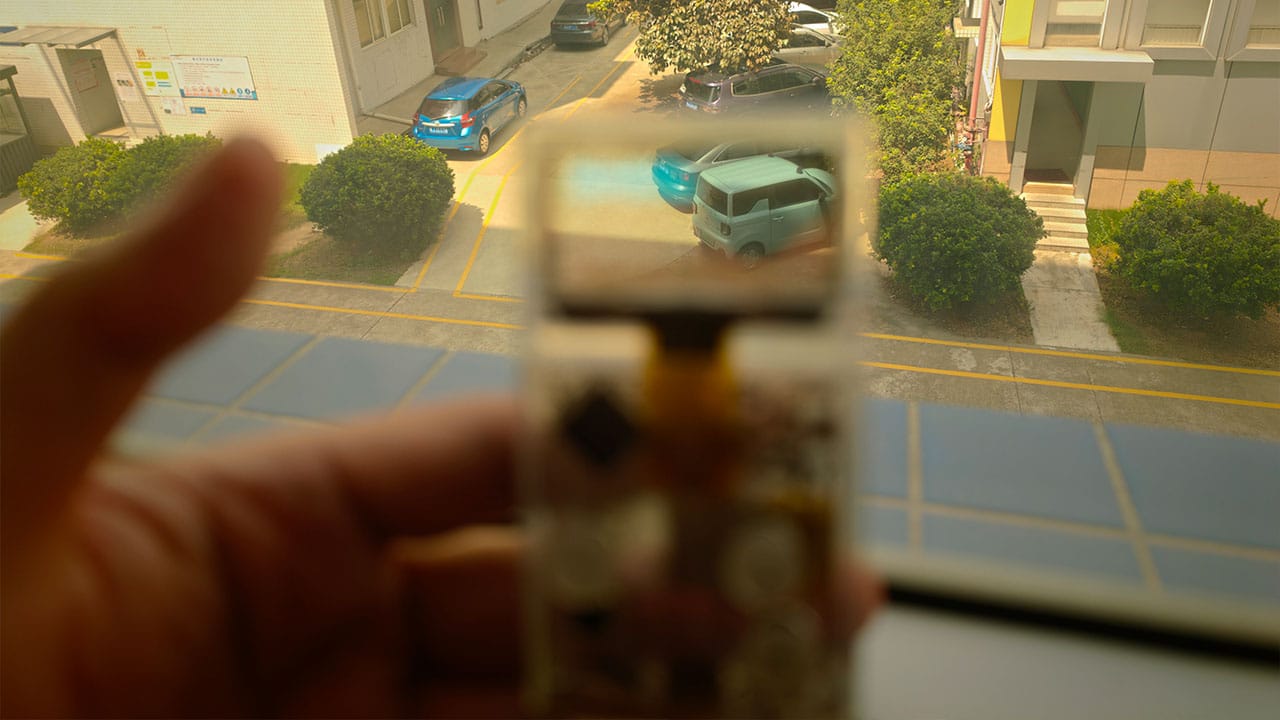 Arduview with a car visible through the see-through screen