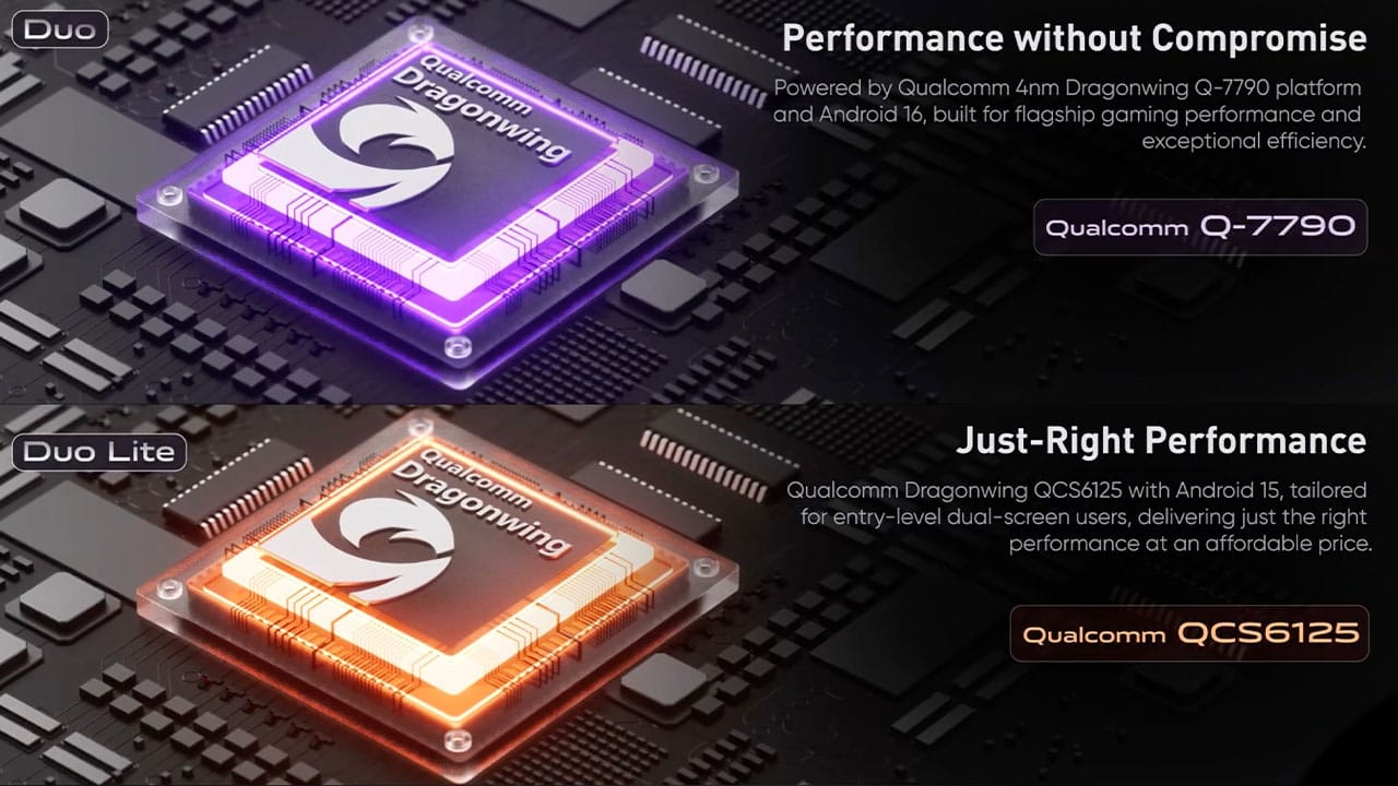 Chipsets for both Retroid Pocket Duo variants