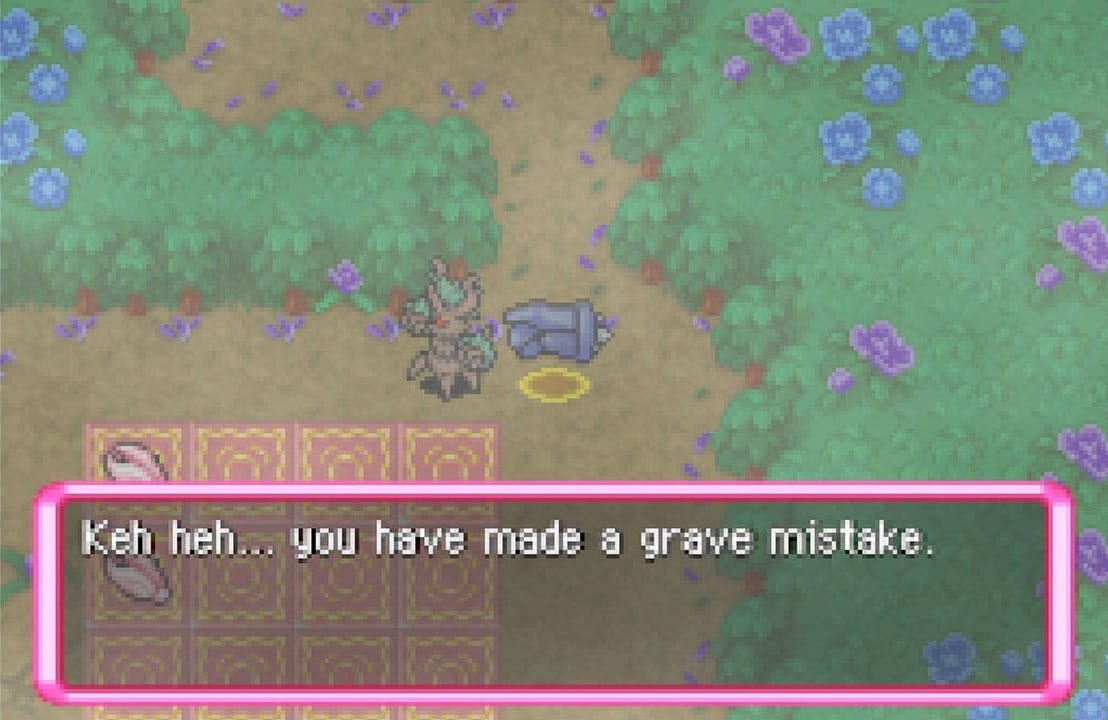 Beldum and Trevenant exchanging dialogue