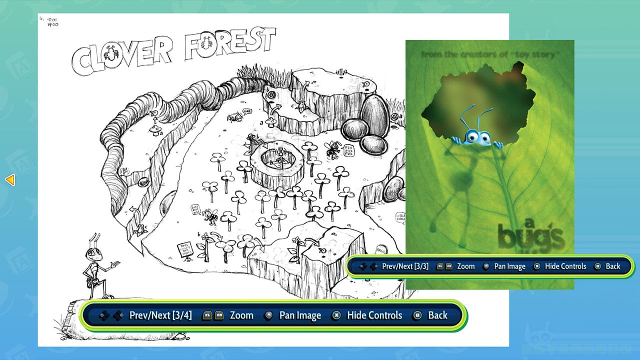 Clover Forest sketch and A Bug's Life promo picture