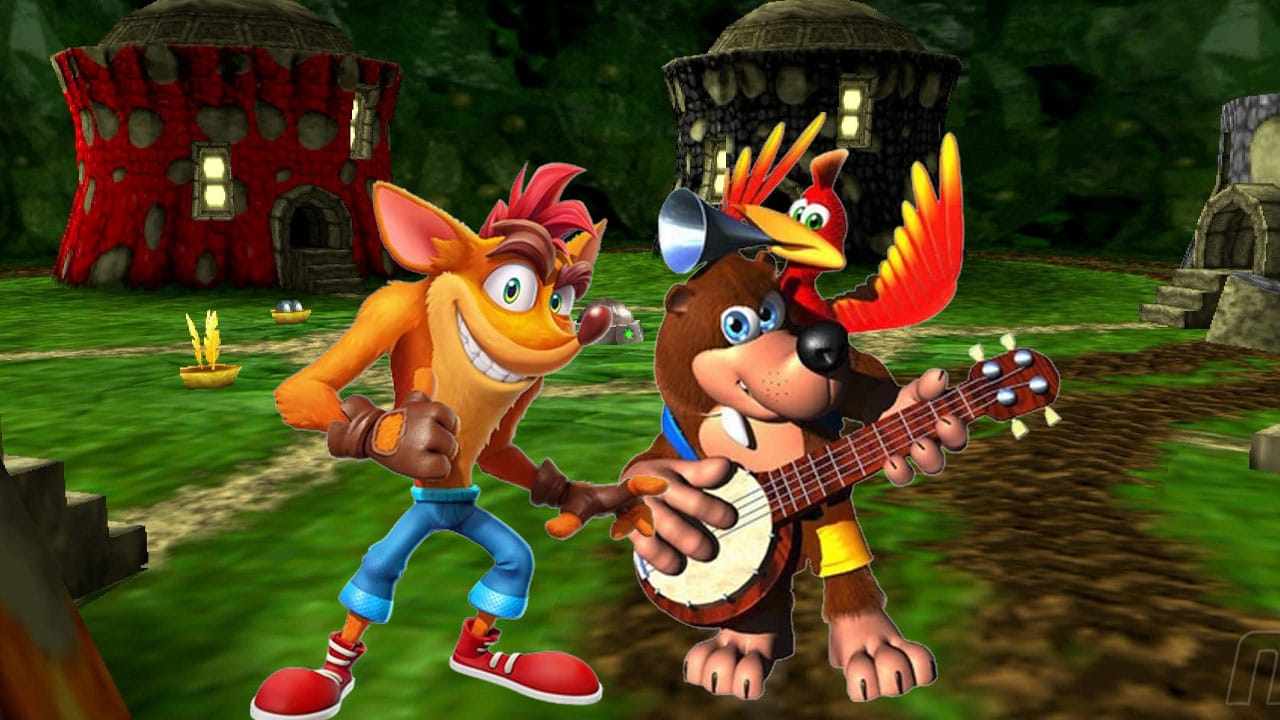 Crash and Banjo in Jimjo village