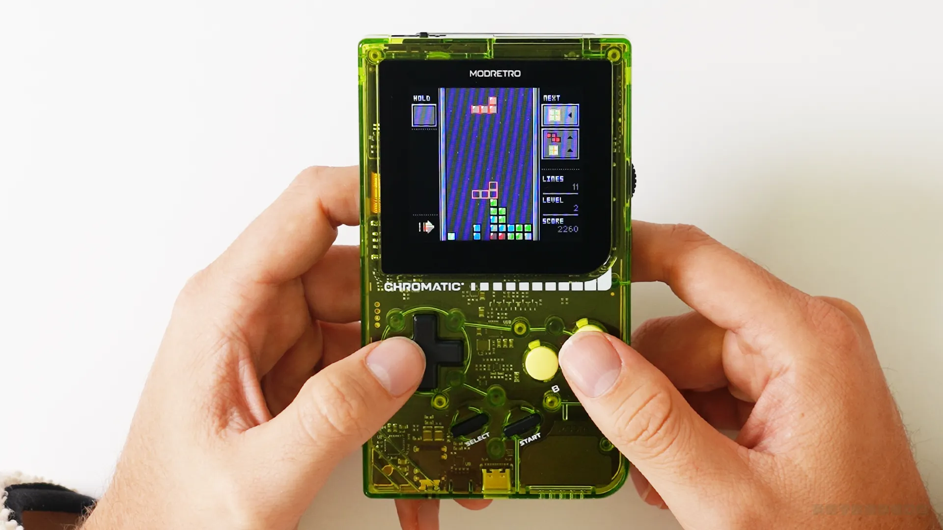 Tetris playing on the Green Chromatic