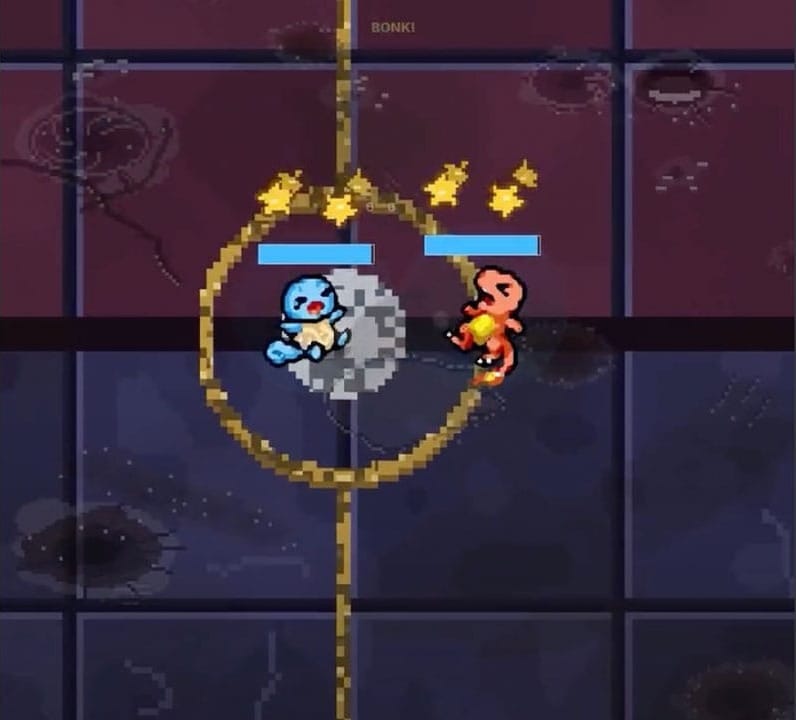 Charmander and Squirtle battling
