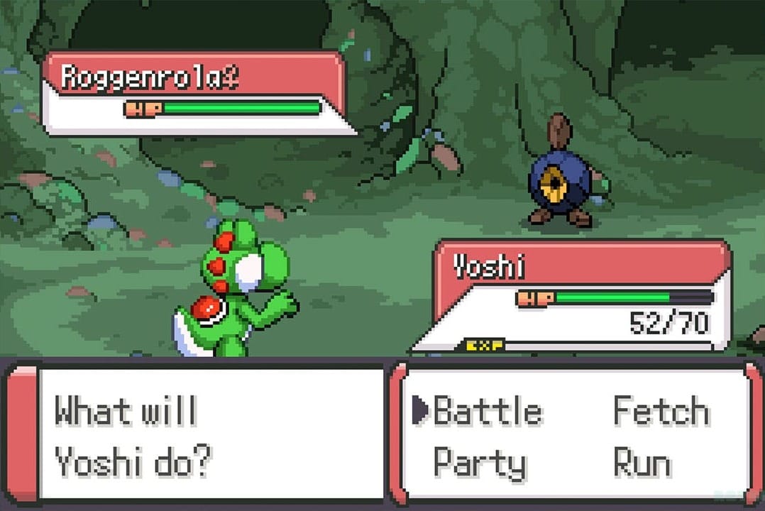 Yoshi battle Roggenrola