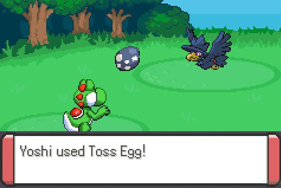 Yoshi throwing an egg