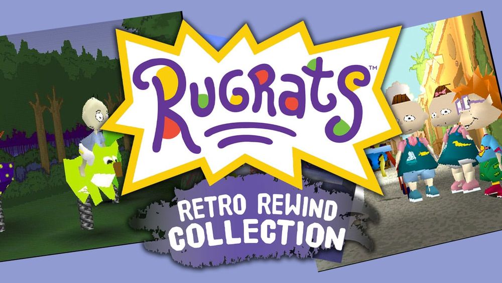 Three images from Rugrats games with the logo for the new collection over the top. 