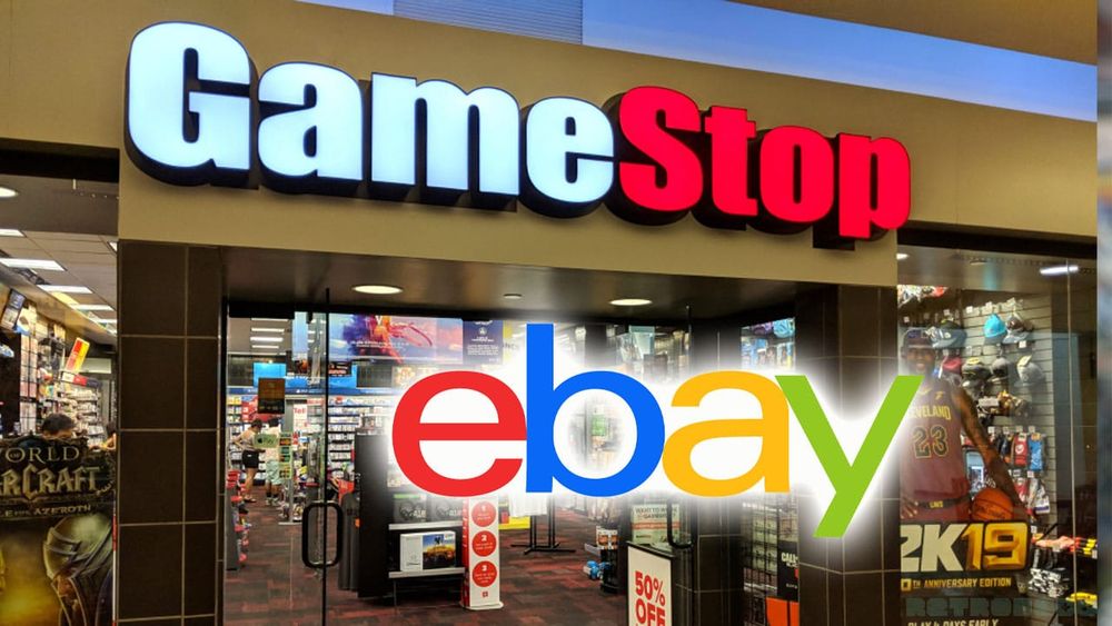 GameStop store with the eBay logo superimposed