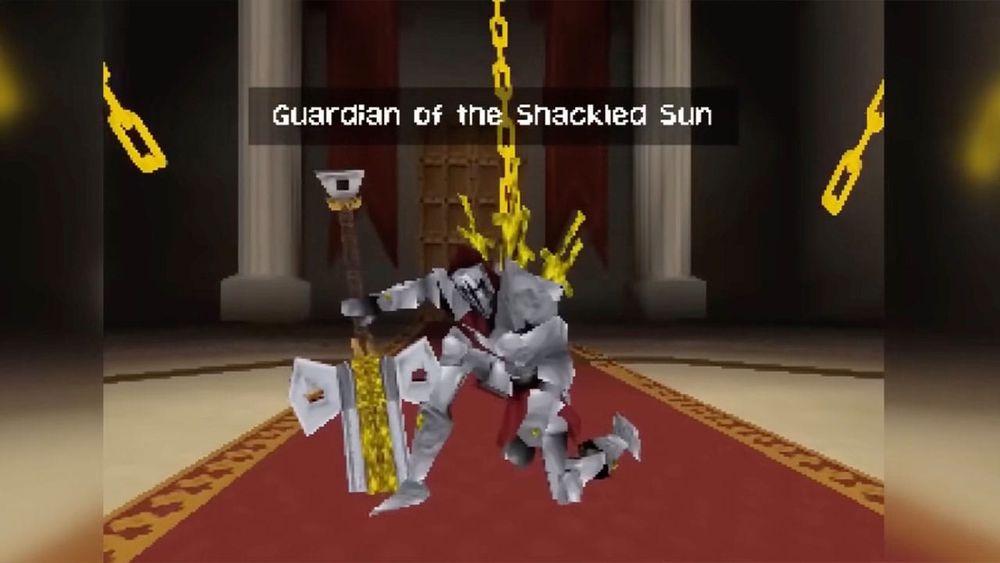 Boss Battle with a shackled knight