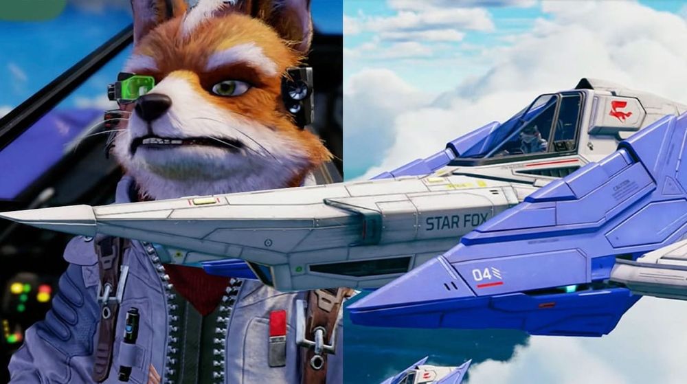 Star Fox and an Arwing