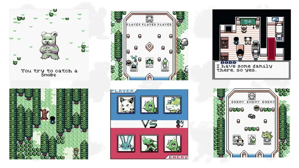 Screenshots from the new GBC Game PachiPals
