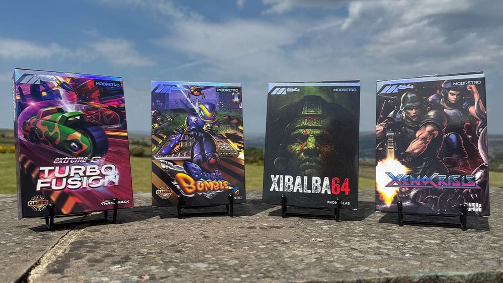 Four ModRetro game boxes