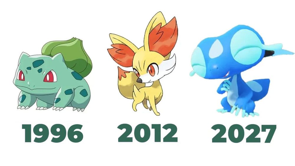 Three Pokémon from across the generations