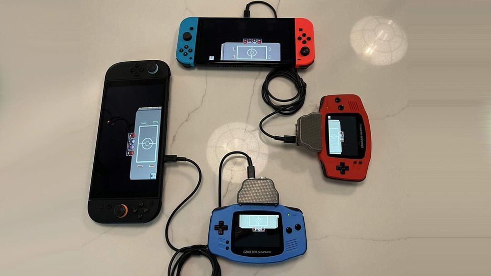 Switch and GBA consoles hooked up