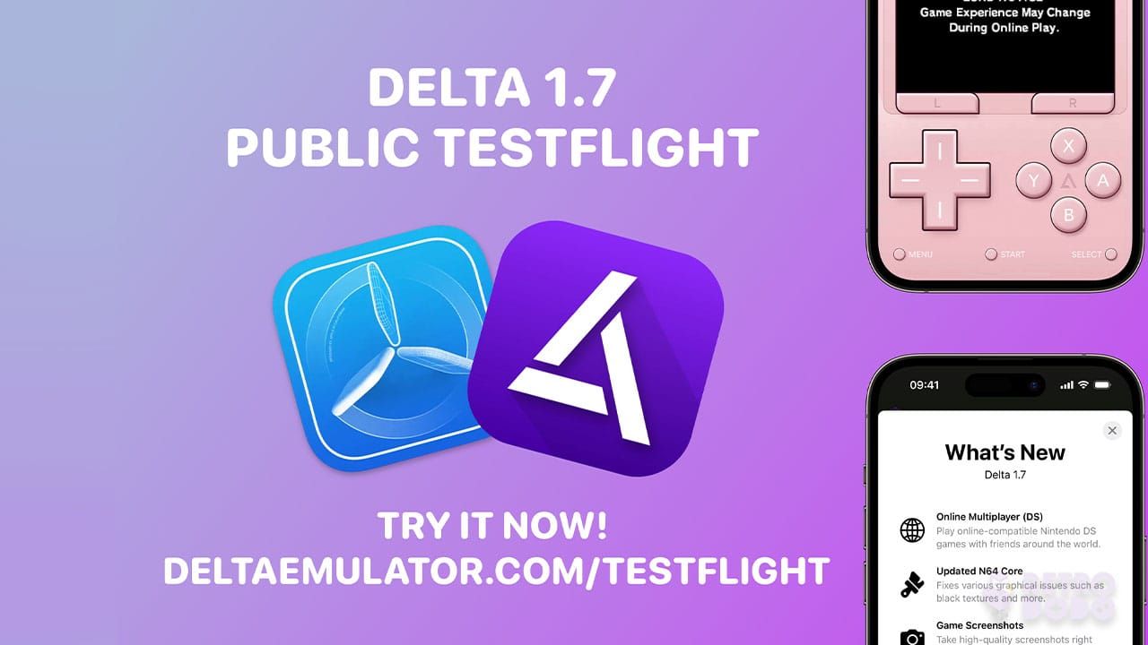 A promotional banner for the Delta Public TestFlight