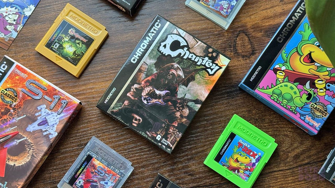 Seb's ModRetro games on his desk