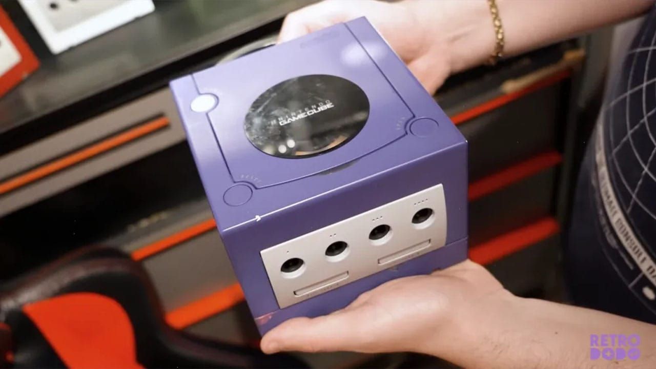 Donny holding the Space World GameCube