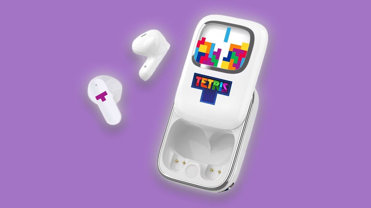 A set of Tetris branded earpods
