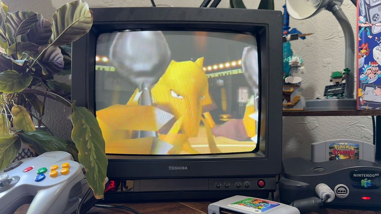 Alakazam on a CRT TV in Seb's office