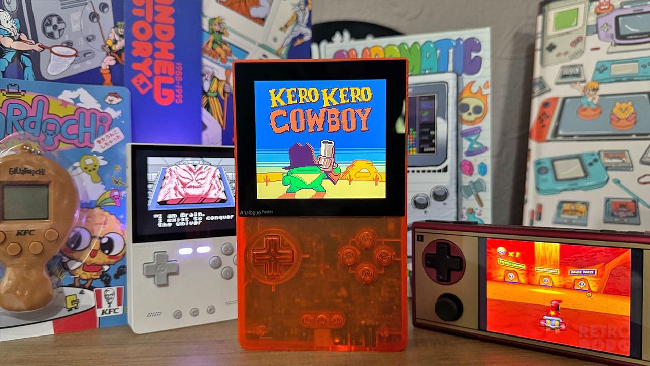 Kero Kero Cowboy loading screen on the Analogue Pocket