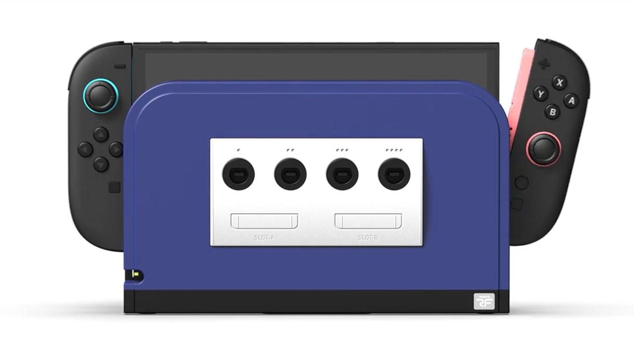 An indigo BattleDock from Retro Fighters