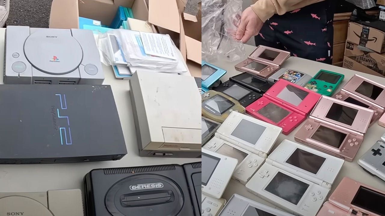 A picture of retro consoles found in a storage container