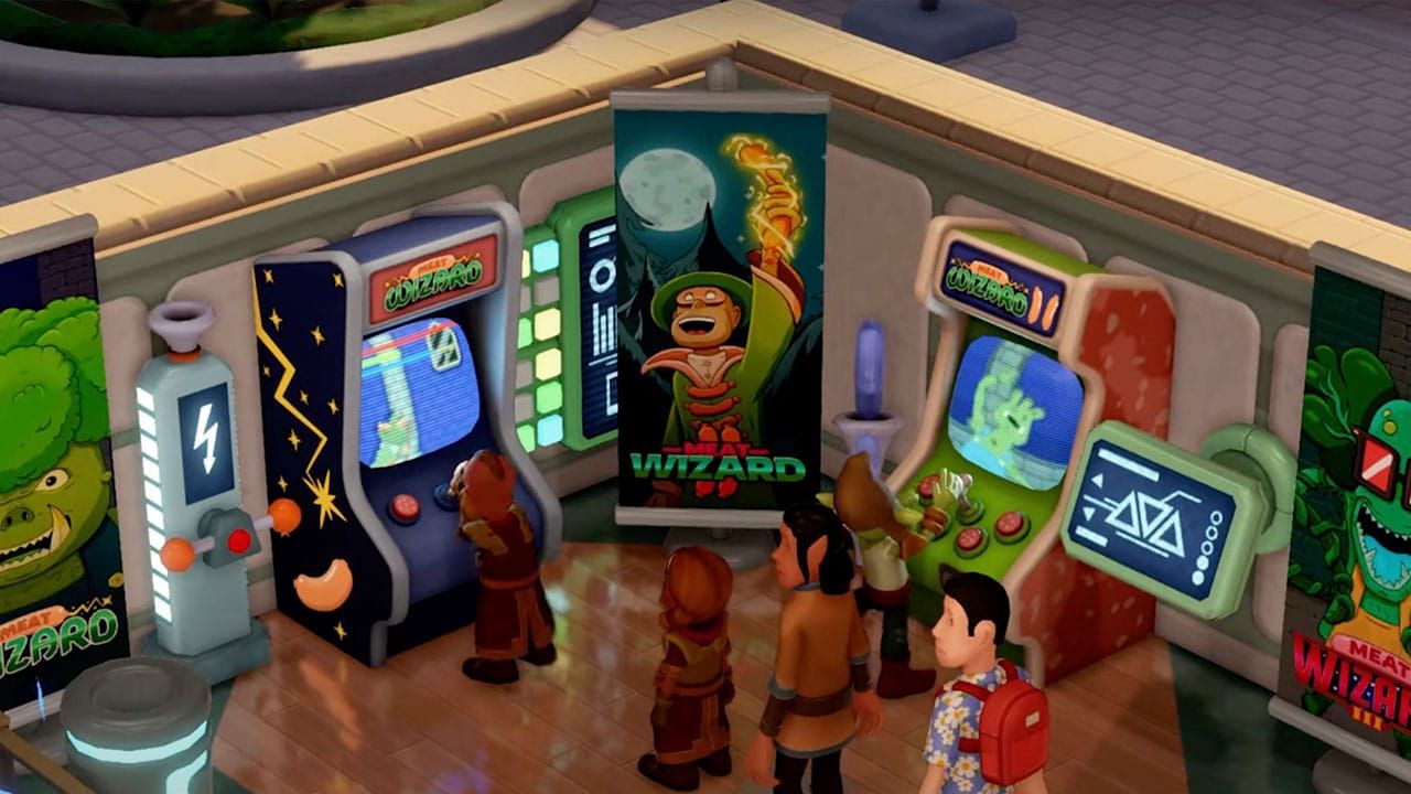 Arcade games in the Digiverse in Two Point Muesum