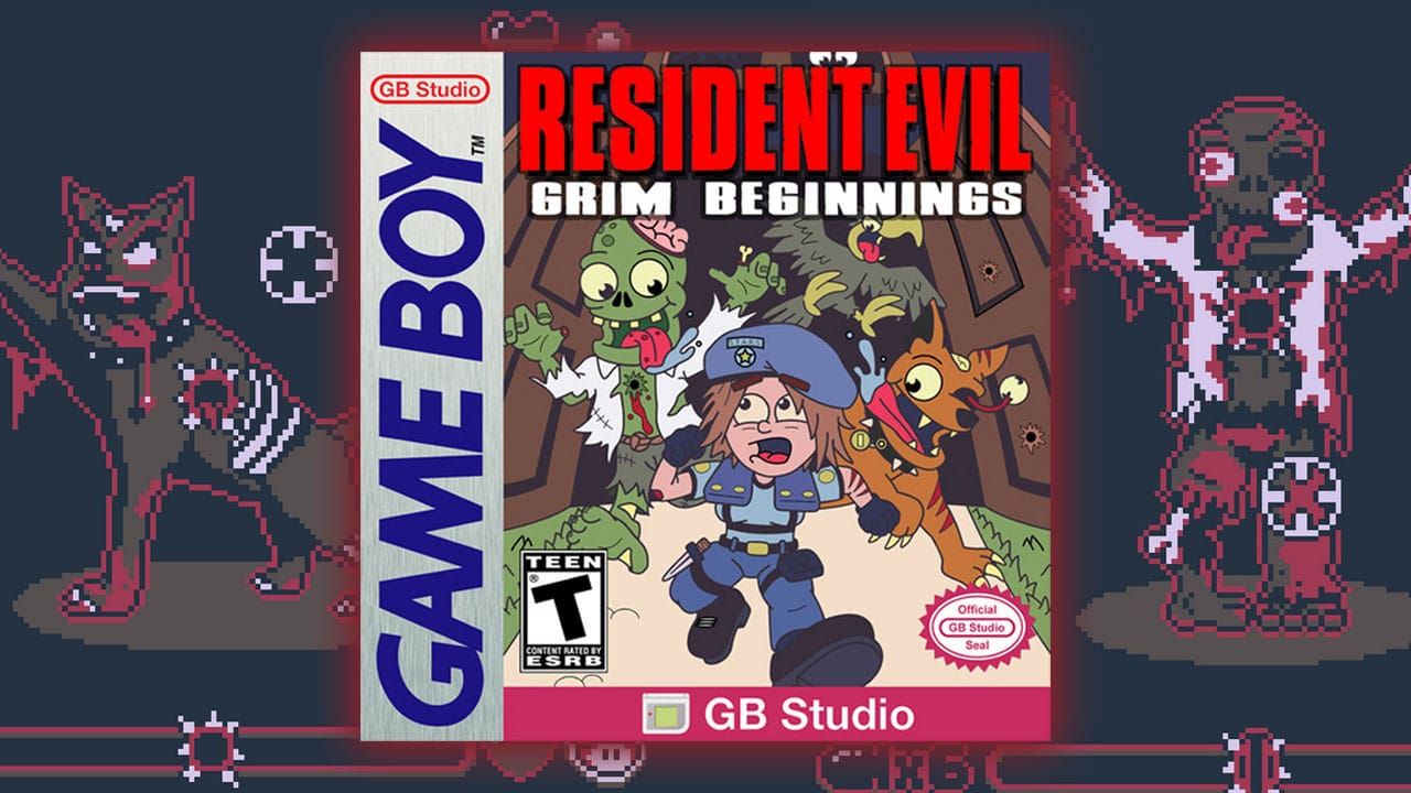 Image of a Resident Evil demake box with characters behind