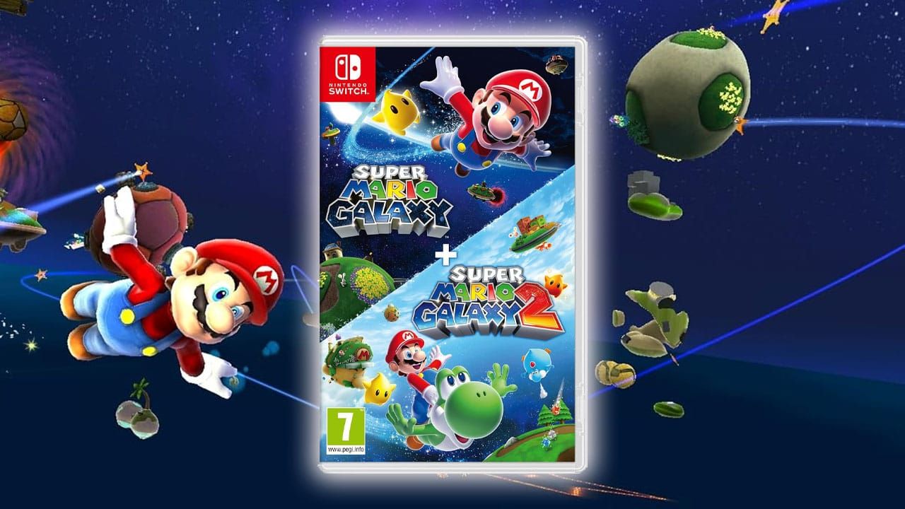 Super Mario Galaxy game case and background