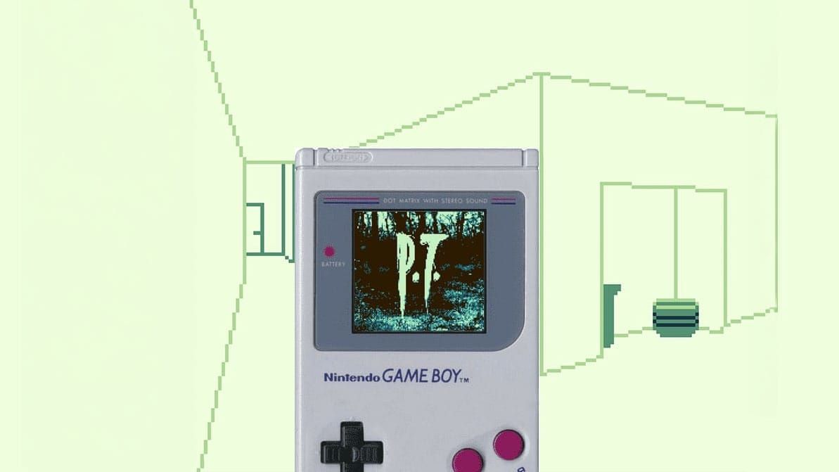 Silent Hills P.T. gameplay with a Game Boy in front of the graphics