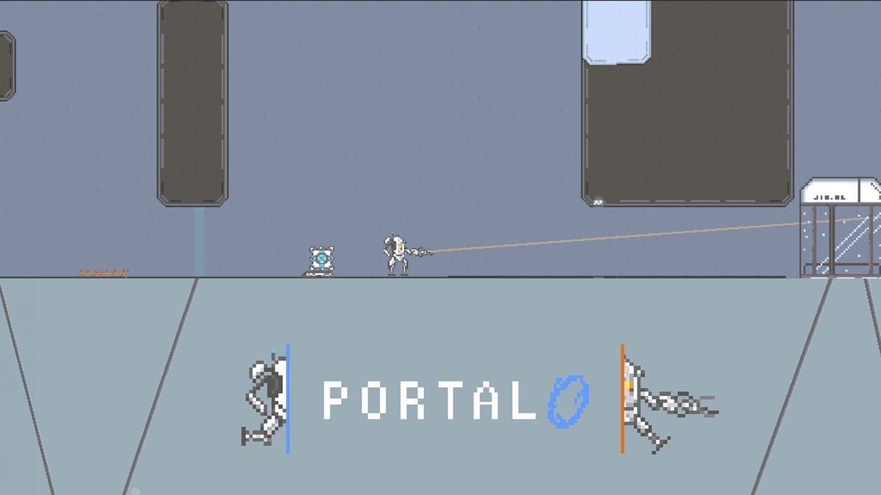 Portal demake gameplay and logo