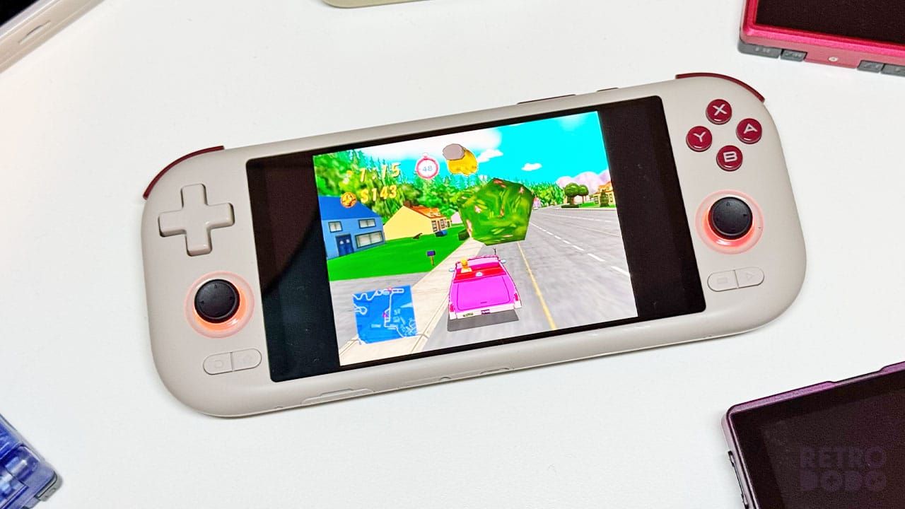 The Simpsons: Road Rage playing on the MANGMI Air X