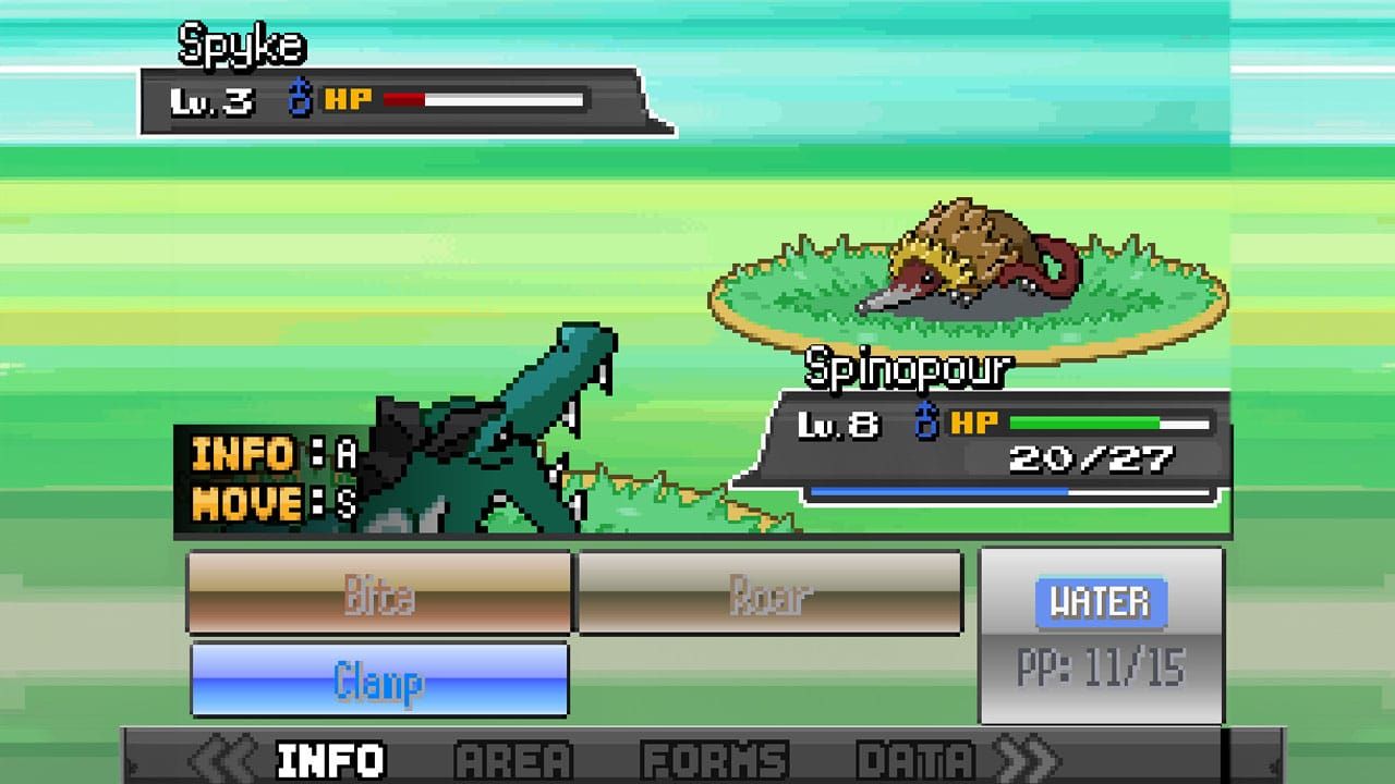 A battle from Pokémon New Frontiers