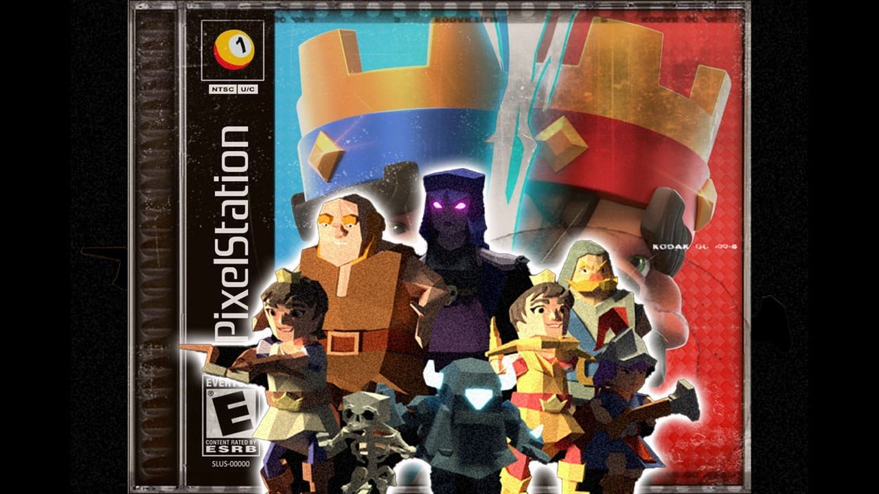 Clash Royale Characters on a made-up cover for a PS1 game