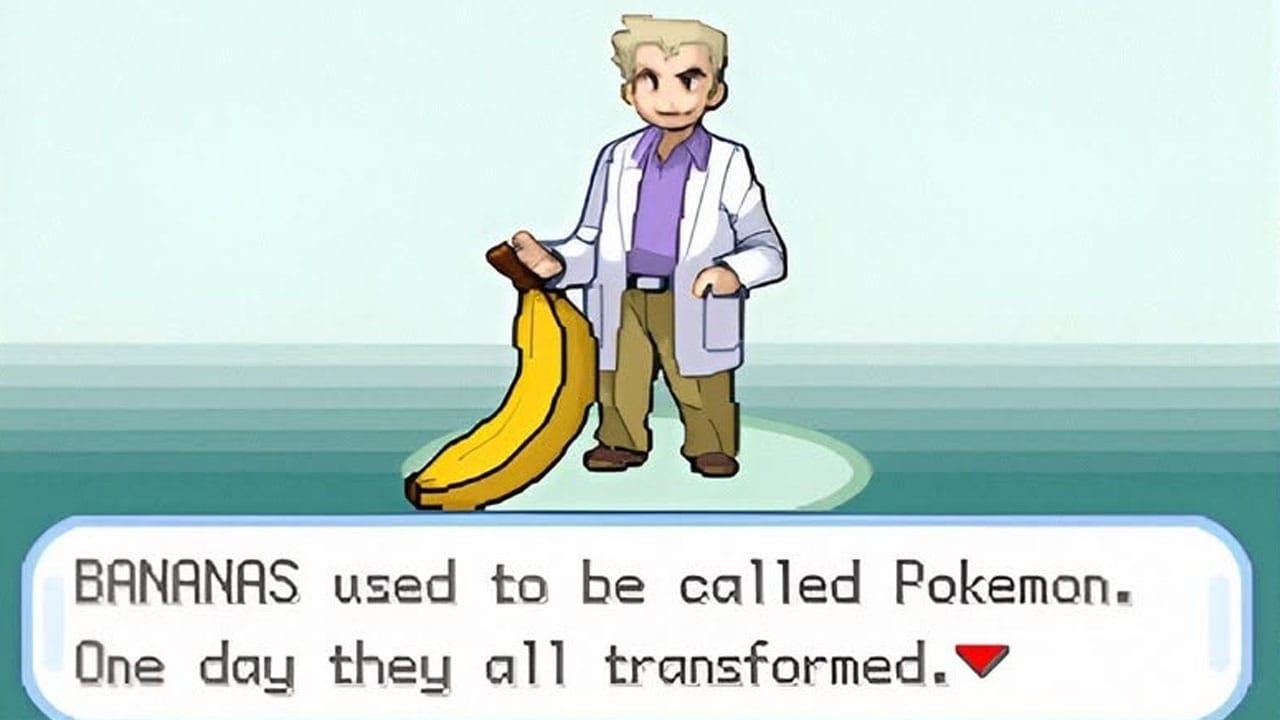 Prof Oak introducing us to Bananas