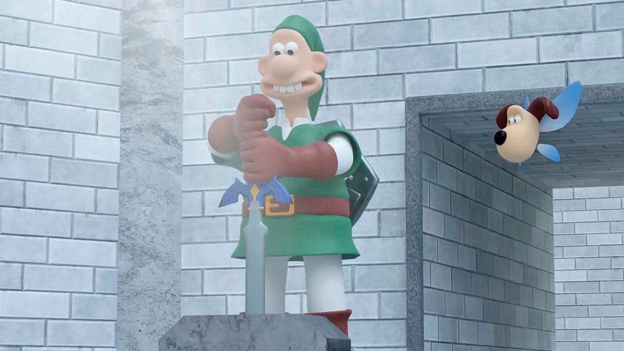 Wallace pulling the Master Sword from the pedestal in the Temple of Time