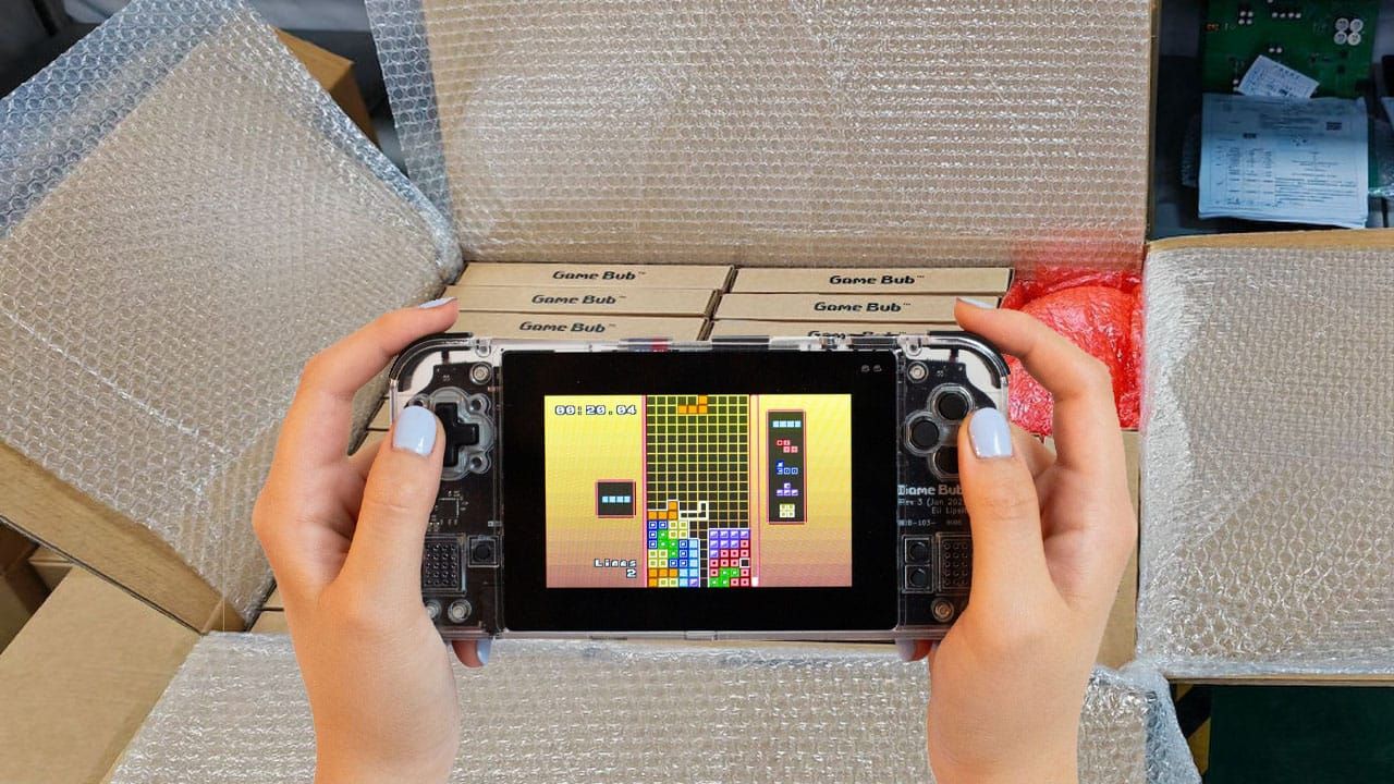 Game Bub console and boxed consoles