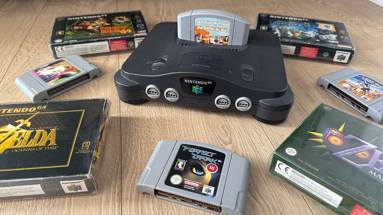 Nintendo 64 with games