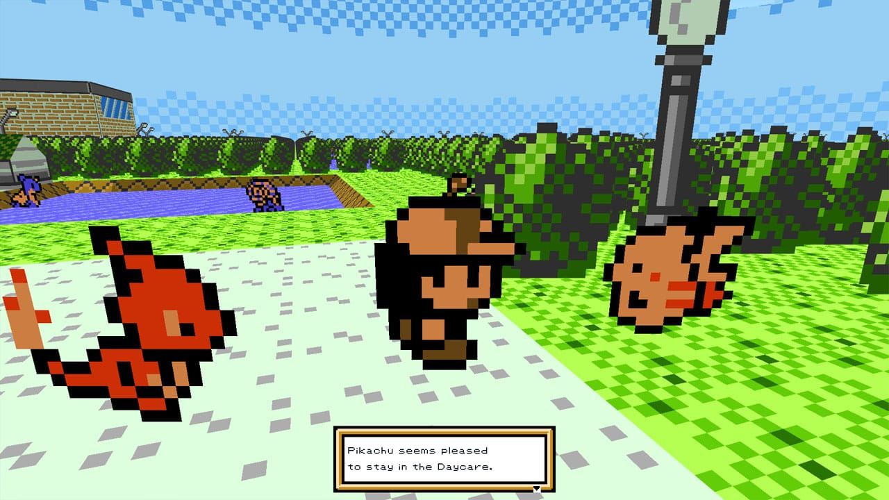 3D gameplay of Pokémon Brown with Charmander and Pikachu