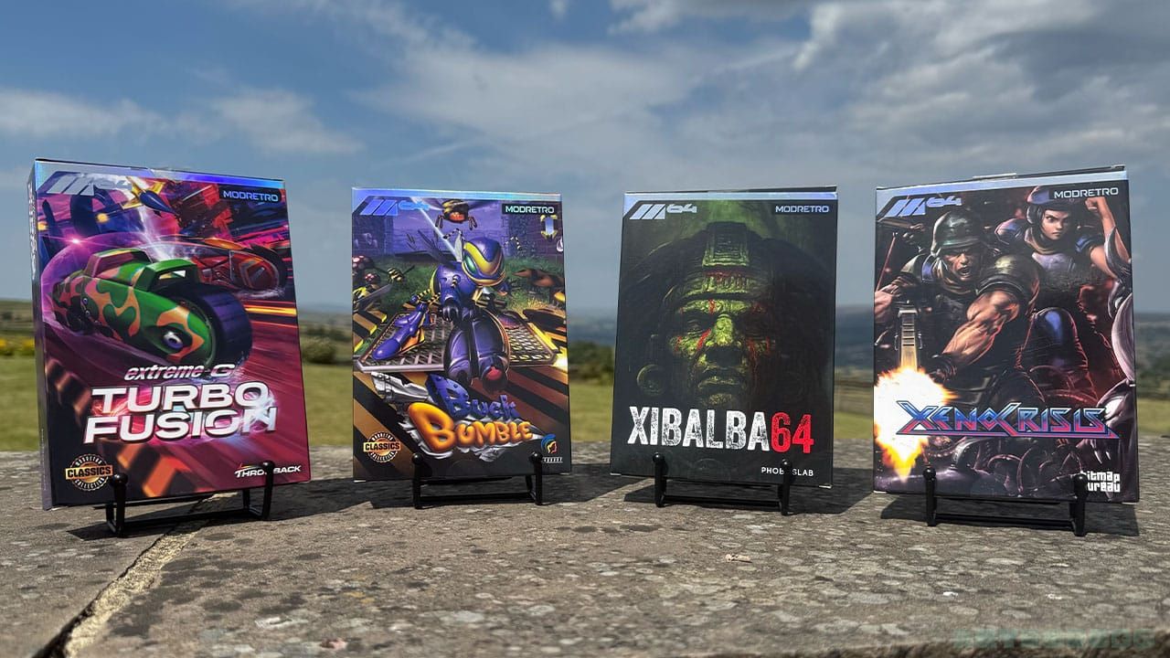 Four ModRetro game boxes