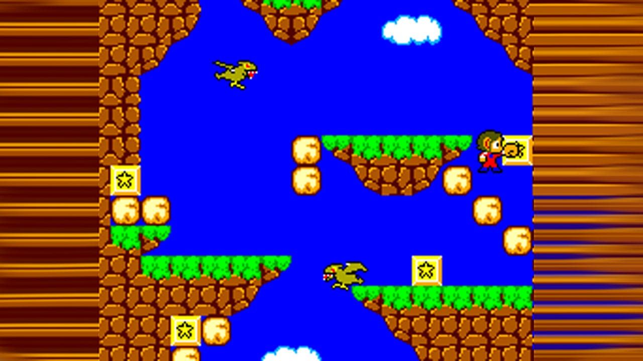 Alex Kidd punching a block that hasn't broken
