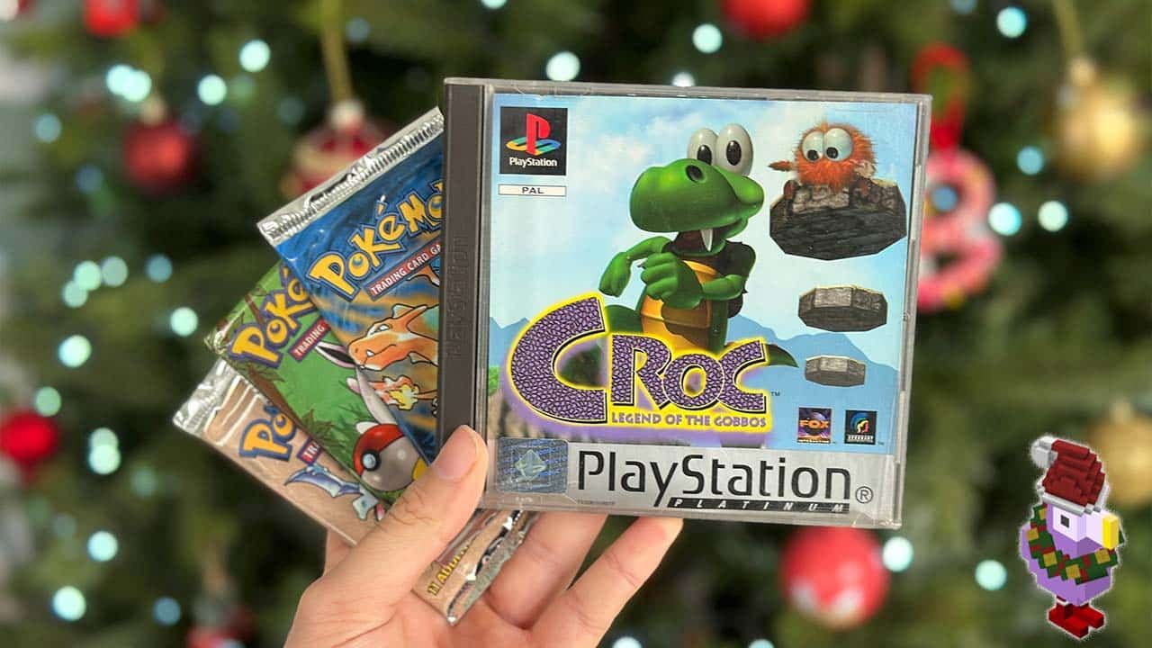 Chrismas Feature Retro Dodo - toys and games in front of a tree