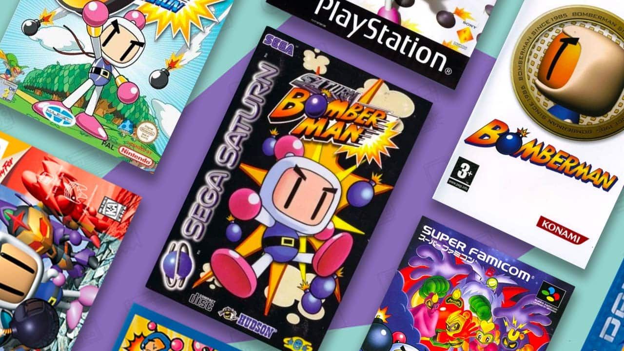 bomberman games spread on the retro dodo background