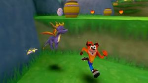 Spyro and Crash working together